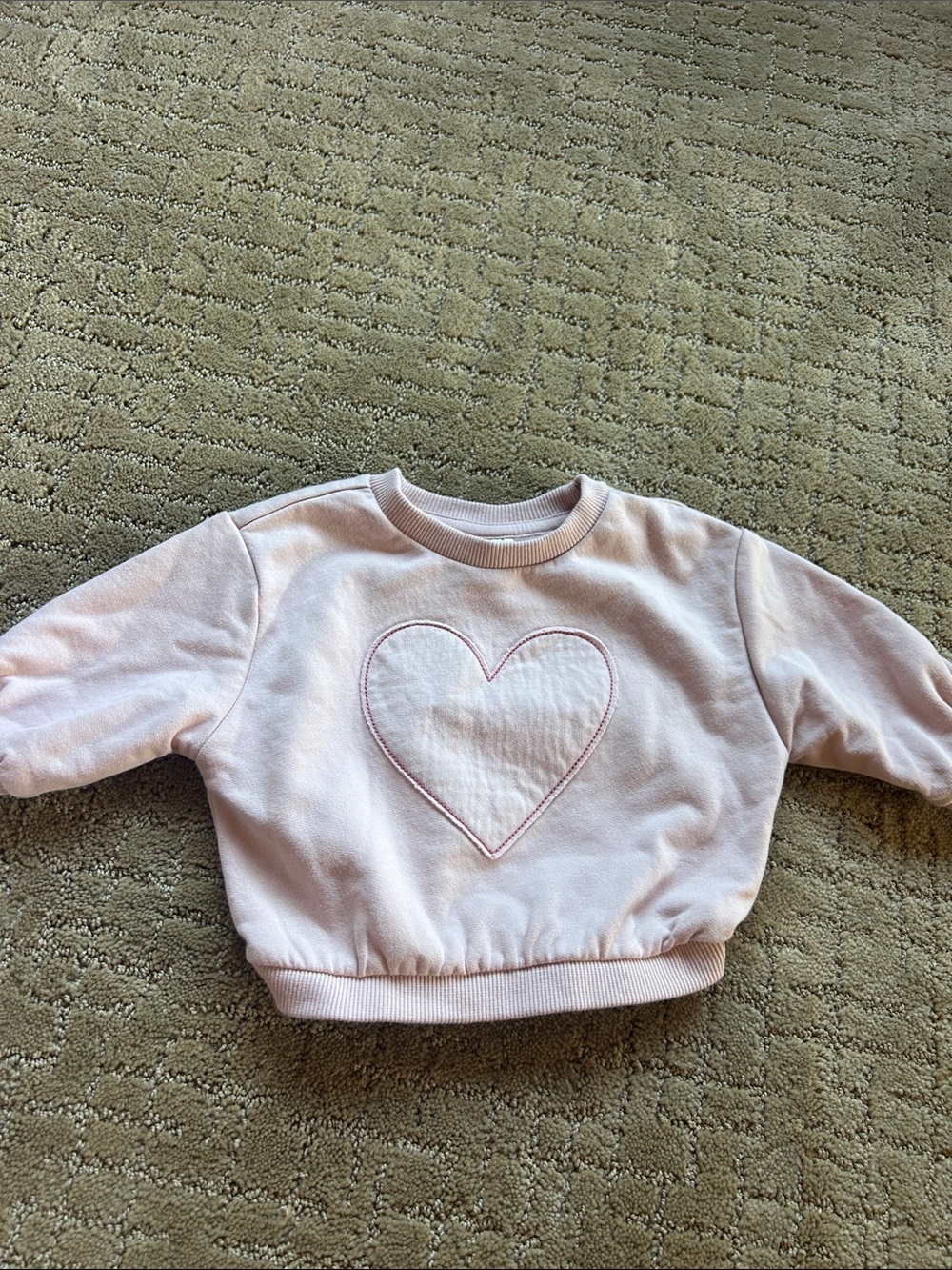 Kids Pink Heart Pullover Sweatshirt